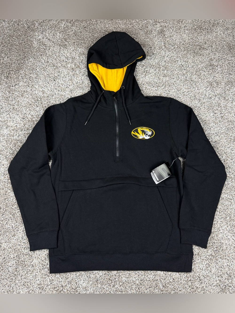New Sz Medium Men’s Colosseum Missouri Tigers Mizzou Half Zip Pullover Hoodie